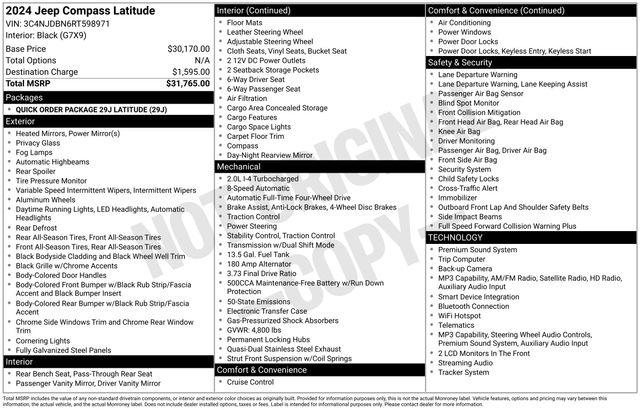 2024 Jeep Compass Latitude 4x4