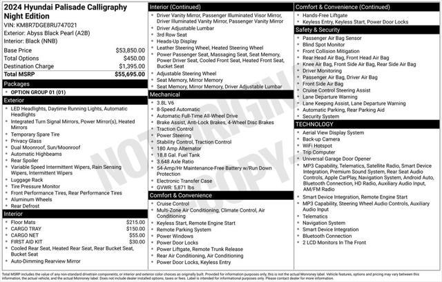 2024 Hyundai Palisade Calligraphy Night Edition for sale in OMAHA, NE