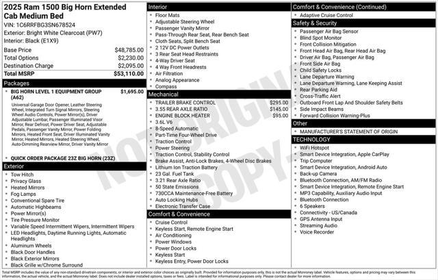 2025 Ram 1500 Big Horn Crew Cab 4x4 6'4" Box for sale in FARGO, ND
