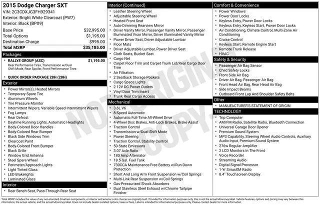 2015 Dodge Charger SXT for sale in Millersburg, OH
