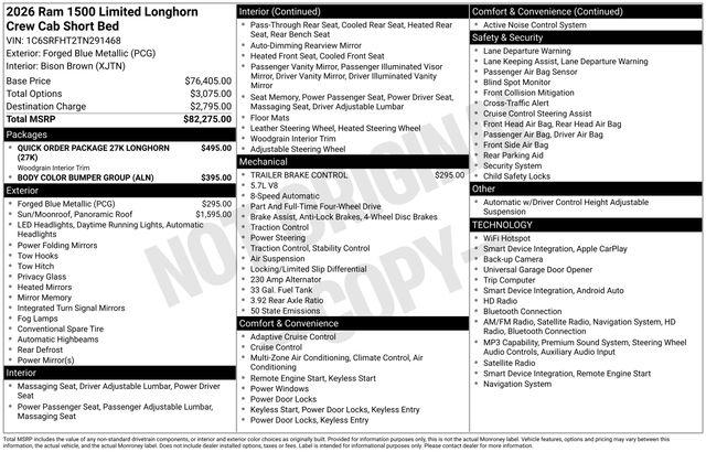 Used 2026 RAM 1500 Limited Longhorn Crew Cab 4x4 57" Box For Sale in Muscle Shoals, AL