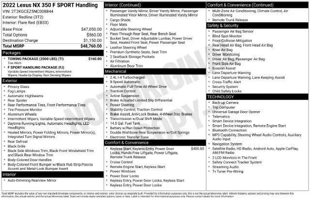 2022 Lexus NX NX 350 F SPORT Handling