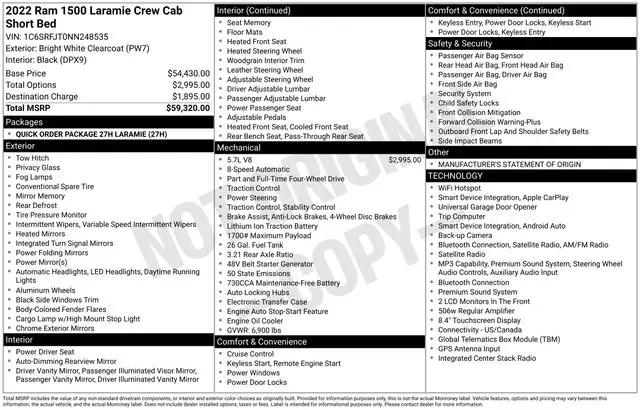 2022 Ram 1500 Laramie Crew Cab 4x4 57 Box