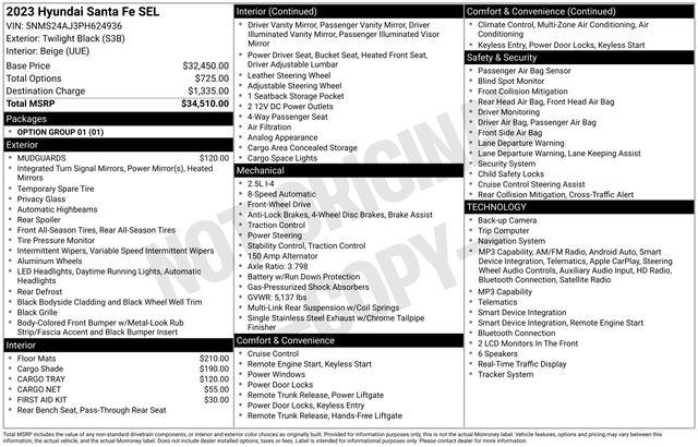 Used 2023 Hyundai Santa Fe SEL For Sale in Olive Branch, MS
