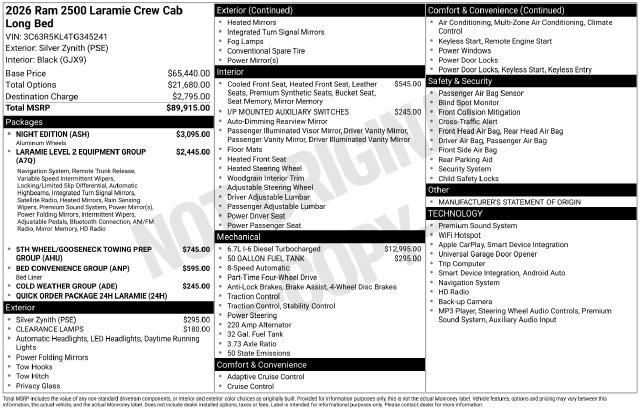 2026 Ram 2500 Laramie Crew Cab 4x4 8 Box