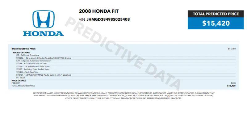 2008 Honda Fit Base for sale in Stafford, VA