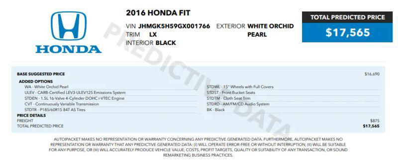 2016 Honda Fit LX for sale in Stafford, VA