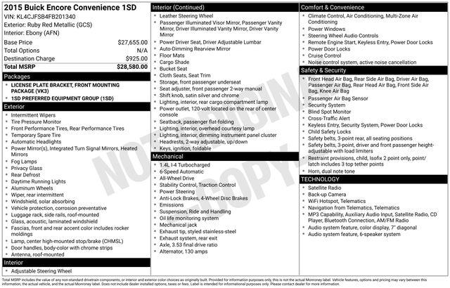 2015 Buick Encore Convenience