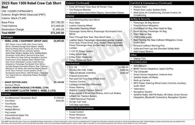 2023 Ram 1500 Rebel Crew Cab 4x4 57 Box
