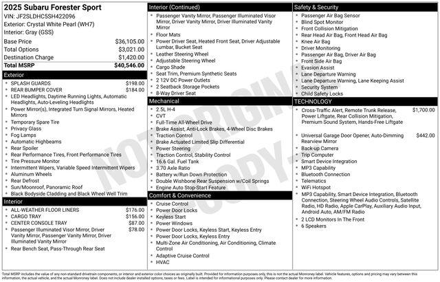 2025 Subaru Forester Sport