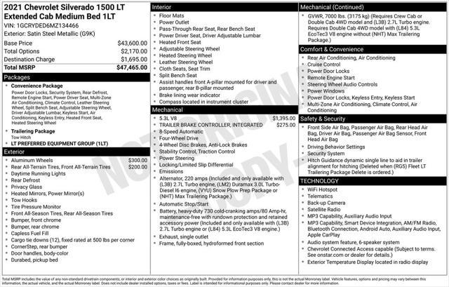 2021 Chevrolet Silverado 1500 4WD Double Cab Standard Bed LT