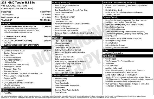 2021 GMC Terrain FWD SLE for sale in Flint, MI