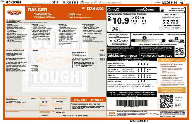 2021 Ford Ranger LARIAT