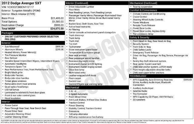 2012 Dodge Avenger SXT