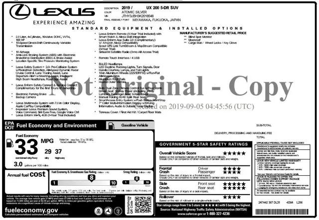 2019 Lexus UX 200 UX 200