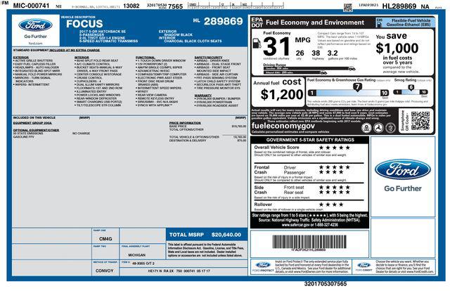 2017 Ford Focus SE for sale in Cockeysville, MD