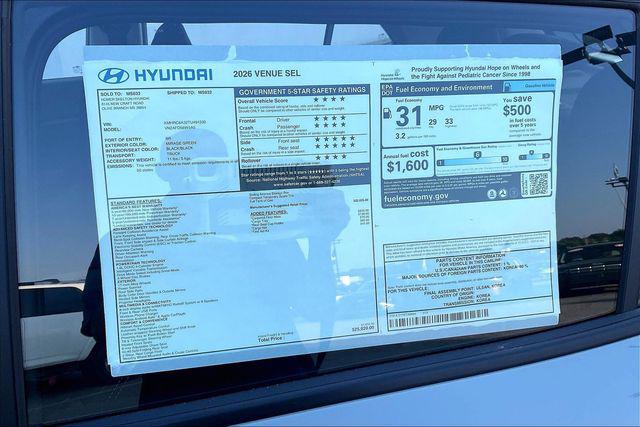 New 2026 Hyundai Venue SEL For Sale in Olive Branch, MS