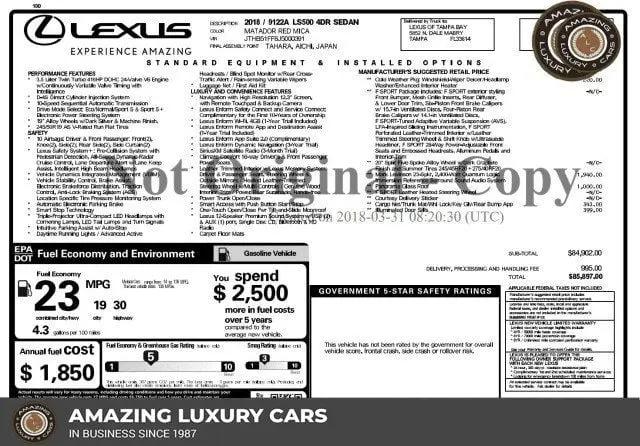 2018 Lexus LS 500 F Sport for sale in Snellville, GA