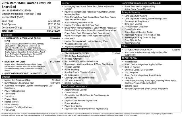 2026 RAM 1500 Limited Crew Cab 4x4 57 Box 2026 RAM 1500 Limited Crew Cab 4x4 57 Box