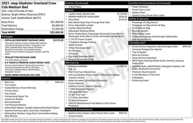 Used 2021 Jeep Gladiator Overland 4x4 For Sale in Olive Branch, MS