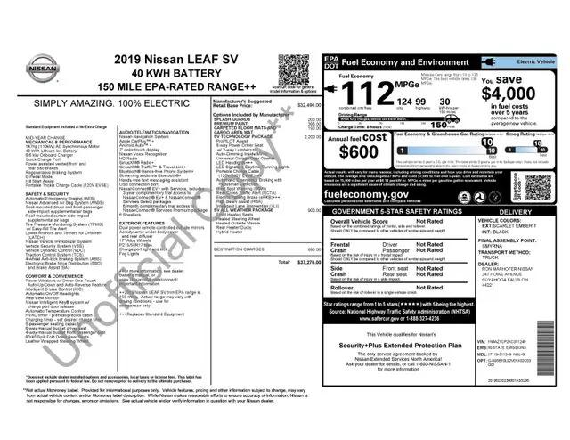 2019 Nissan LEAF SV for sale near Norwalk, OH