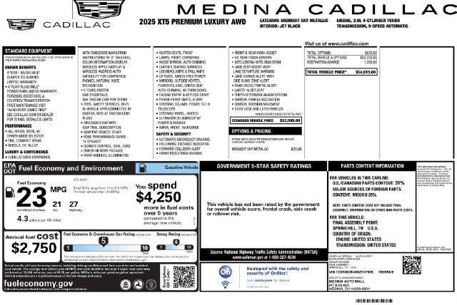 2025 Cadillac XT5 AWD Premium Luxury for sale in Medina, OH