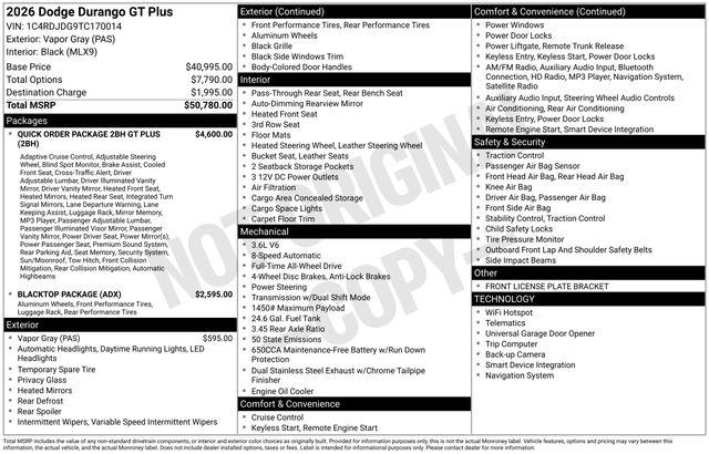 2026 Dodge Durango GT Plus AWD