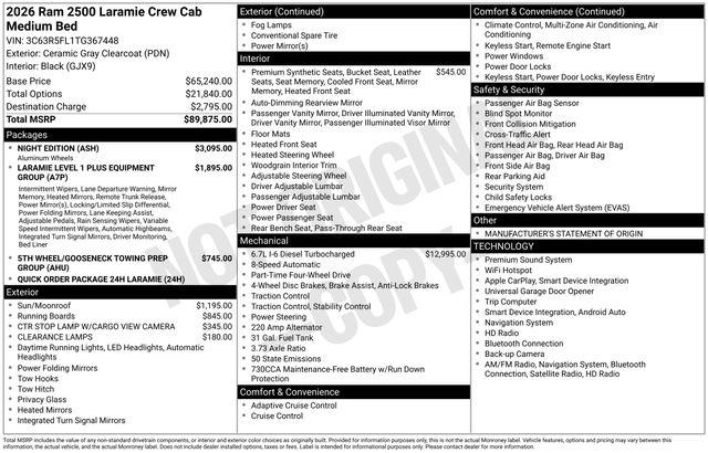 2026 Ram 2500 Laramie Crew Cab 4x4 64 Box