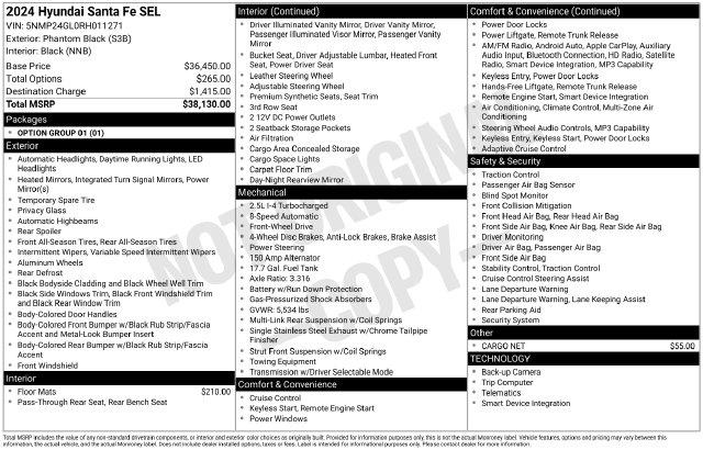 Used 2024 Hyundai Santa Fe SEL For Sale in Olive Branch, MS
