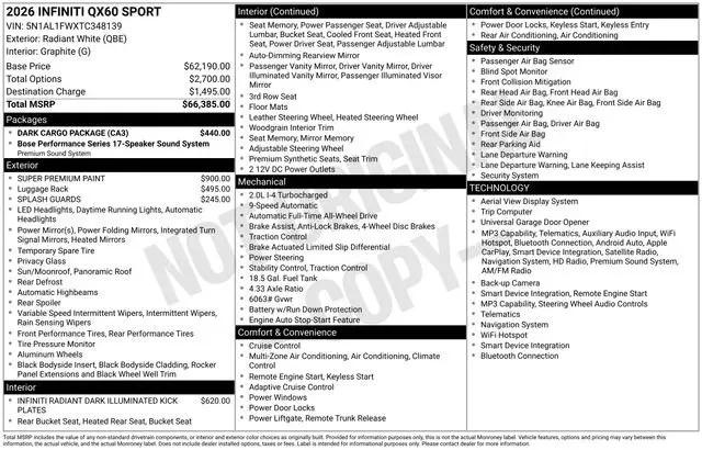 2026 INFINITI QX60 SPORT AWD for sale in Fort Myers, FL