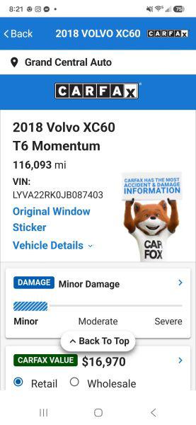 2018 Volvo XC60 T6 Momentum