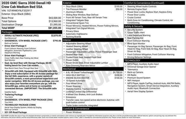2020 GMC Sierra 3500HD 4WD Crew Cab Standard Bed Denali for sale in FARGO, ND