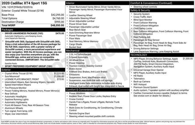 2020 Cadillac XT4 AWD Sport for sale in FARGO, ND