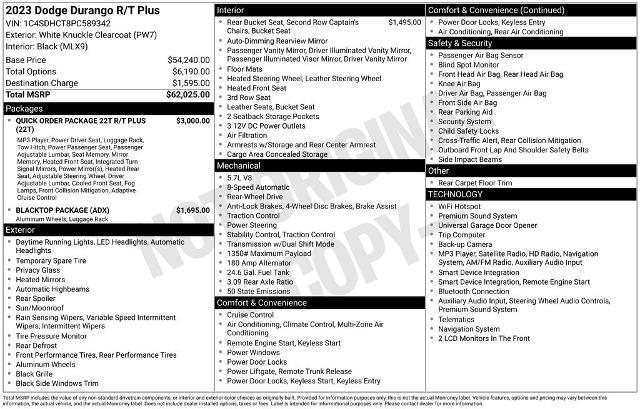 2023 Dodge Durango R/T Plus RWD