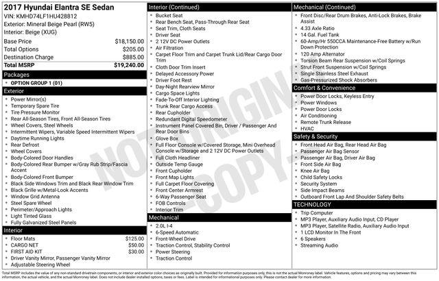 Used 2017 Hyundai Elantra SE For Sale in Muscle Shoals, AL