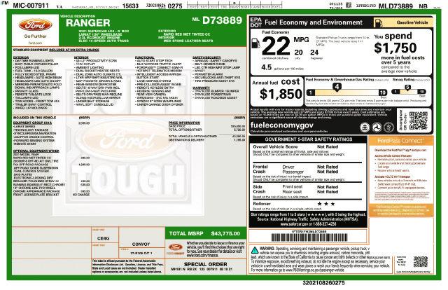 2021 Ford Ranger LARIAT for sale in Madison Heights, VA
