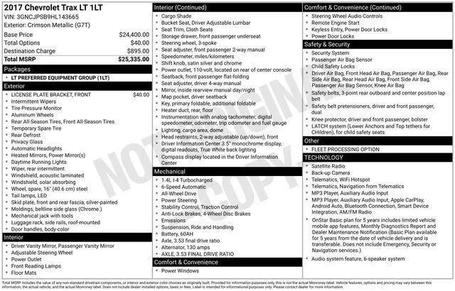 2017 Chevrolet Trax LT for sale in Castle Rock, CO