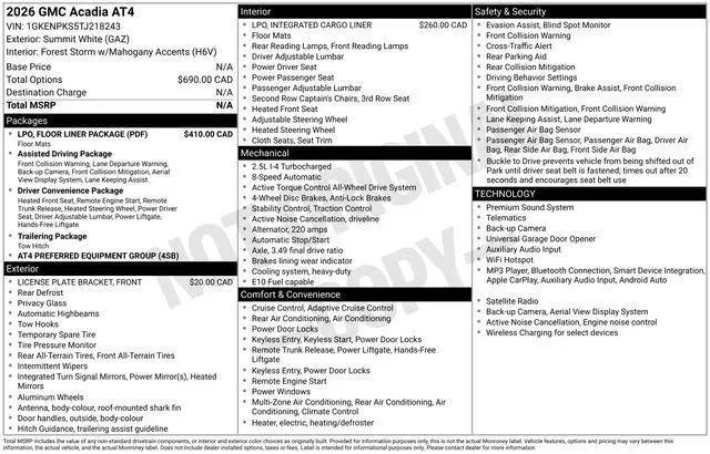 2026 GMC Acadia AT4 AWD for sale in Castle Rock, CO