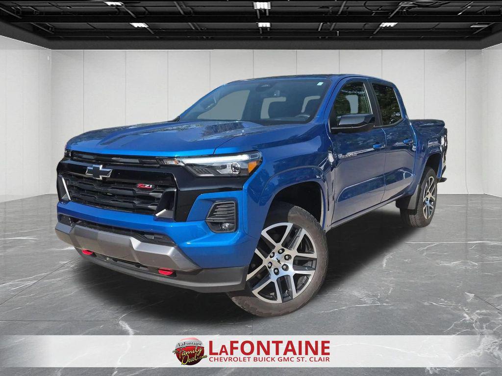 Glacier Blue Metallic 2023 Chevrolet Colorado Pickup Truck Four-Wheel Drive 8-Speed Automatic