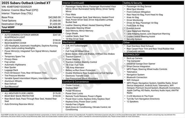 2025 Subaru Outback Limited XT for sale in FARGO, ND