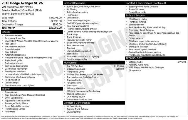 2013 Dodge Avenger SE V6 for sale near Millersburg, OH