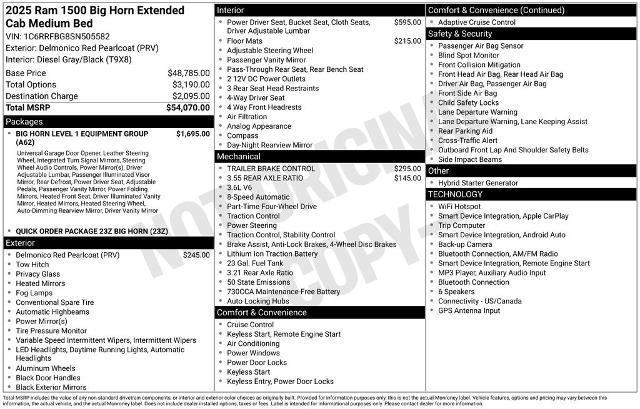 2025 Ram 1500 Big Horn Crew Cab 4x4 64 Box