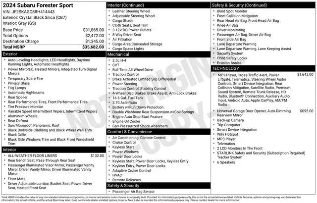 2024 Subaru Forester Sport