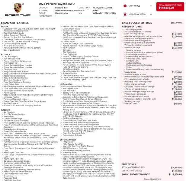 2023 Porsche Taycan Base