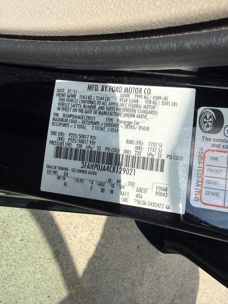 2012 Ford Fusion SEL