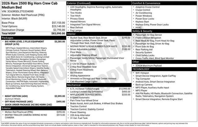2026 Ram 2500 Big Horn Crew Cab 4x4 64 Box