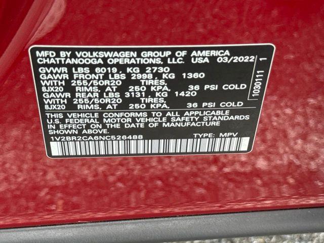 2022 Volkswagen Atlas 3.6L V6 SEL