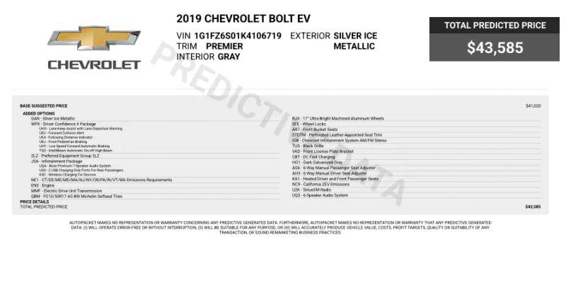 2019 Chevrolet Bolt EV Premier for sale in Stafford, VA