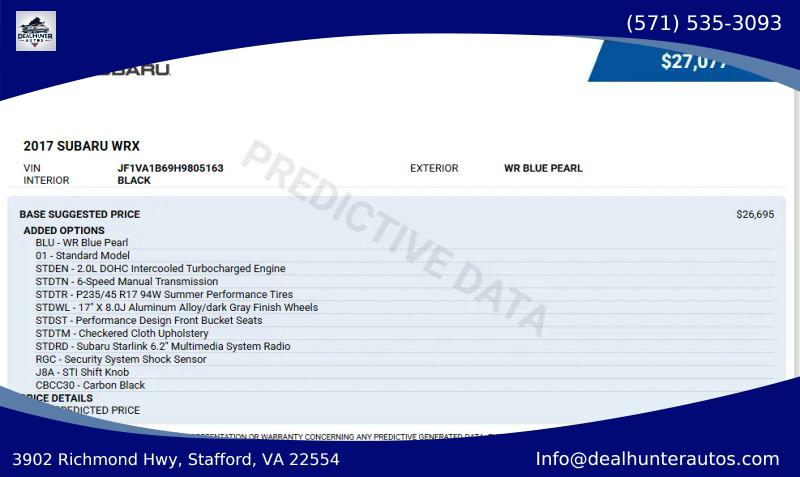 2017 Subaru WRX Base for sale in Stafford, VA