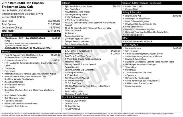 2027 Ram 3500 Chassis Cab Tradesman for sale in Salt Lake City, UT